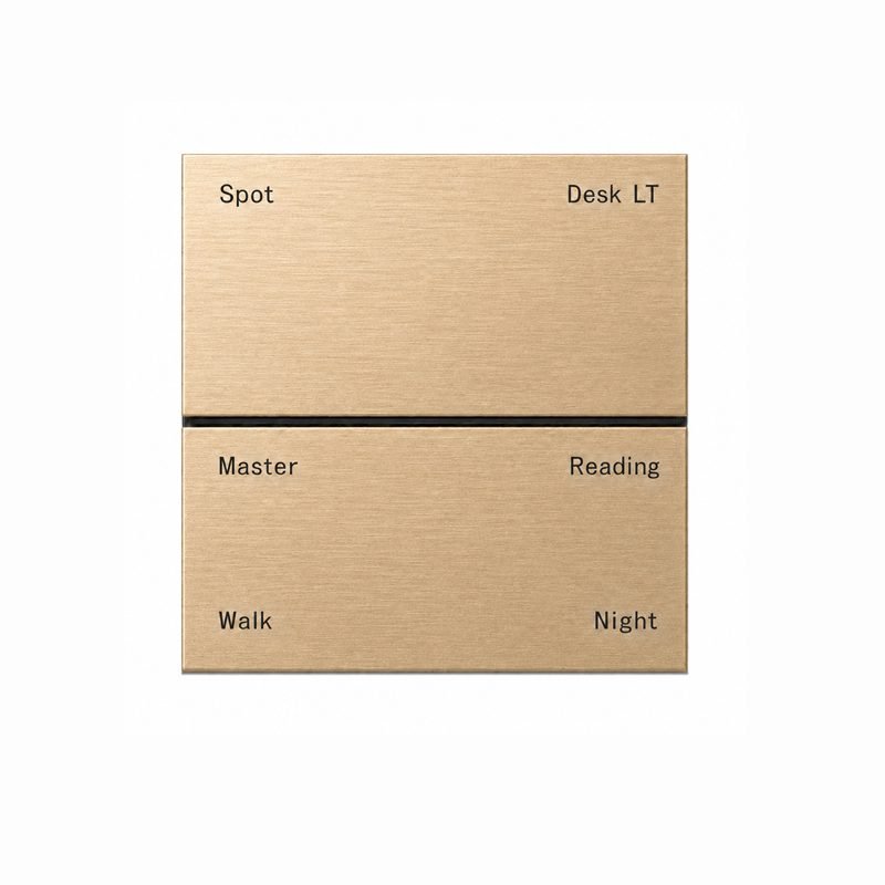 6-button-knx-smart-switch-Frameless-front-view-k900 6 button KNX smart switch Frameless front view with brushed aluminum metal panel for building automation