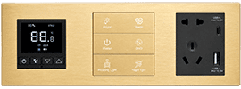 knx-smart-switch-combination-panel-brushed-gold-3-button-metal-air-button-usb-socket