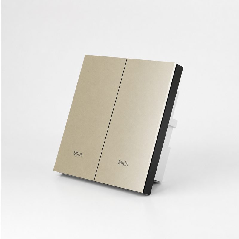 metal zigbee smart switch panel 2 button