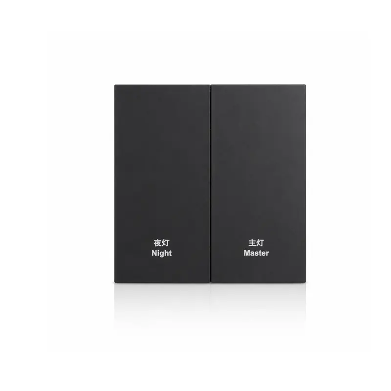 zigbee-plastic-2-button-smart-switch-panel 2-button plastic Zigbee smart switch panel, front view