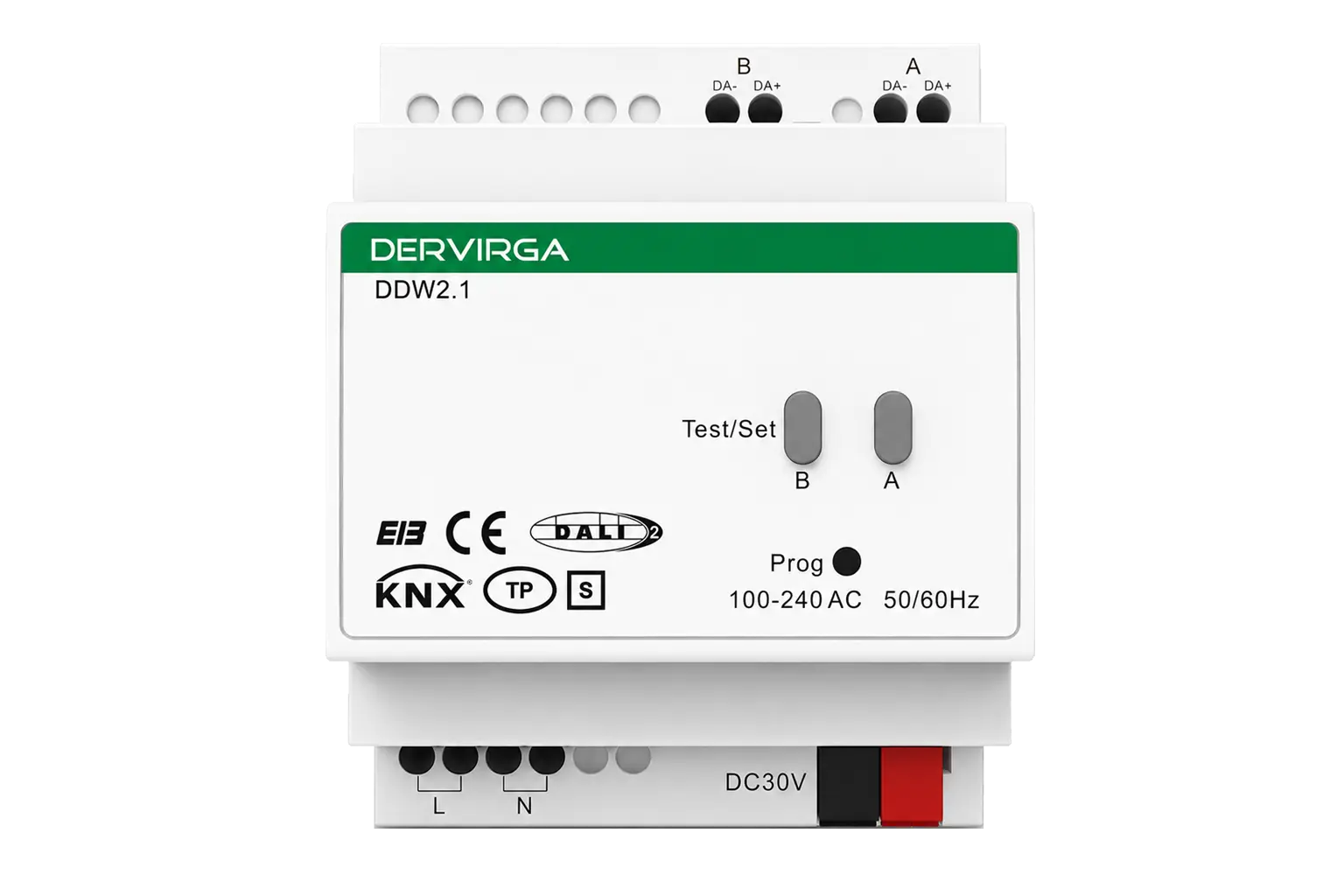 DDW2.1 dual-channel KNX DALI-2 gateway front view