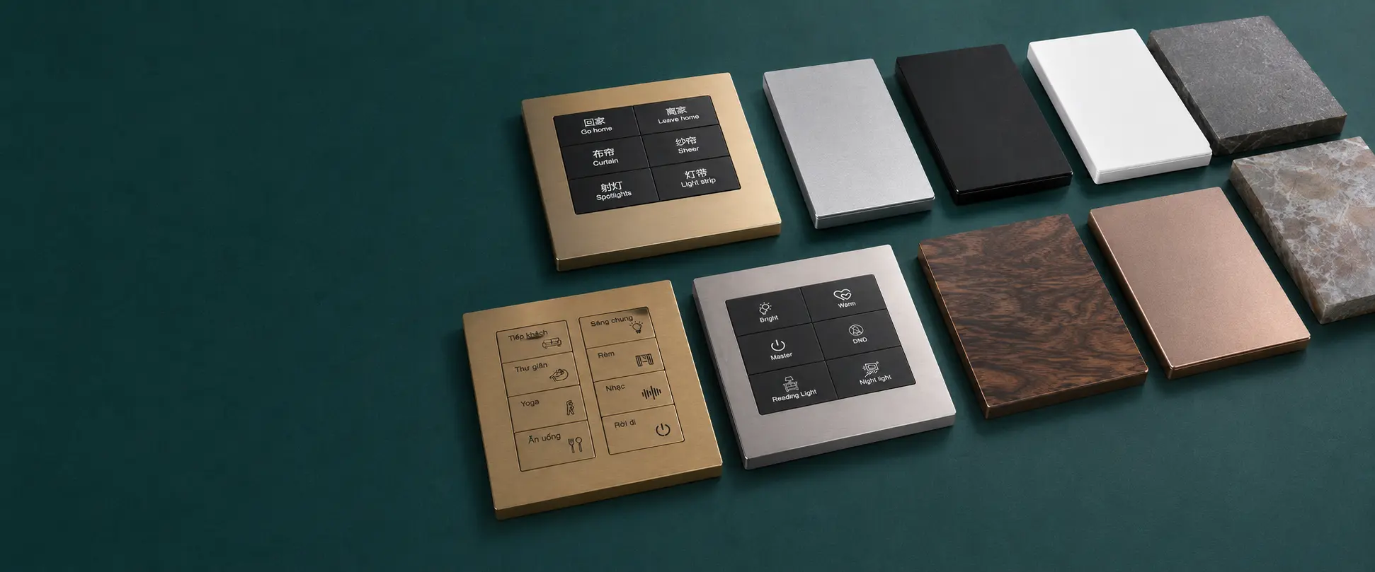 Tuya Zigbee Smart Controls & Hotel Automation 23 DERVIRGA OEM ODM metal switch panel finishes and material options