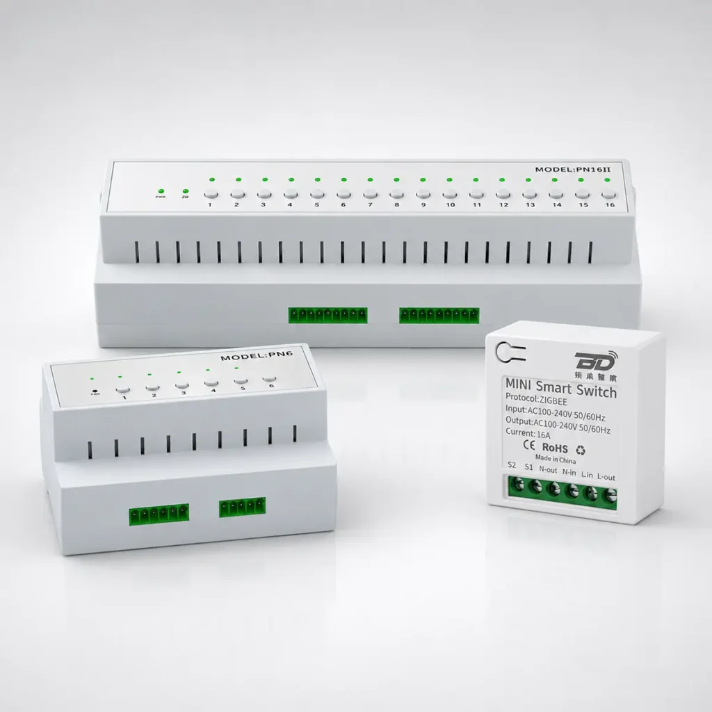 DERVIRGA Tuya Zigbee relay module range with PN6 PN16II and MINI16A