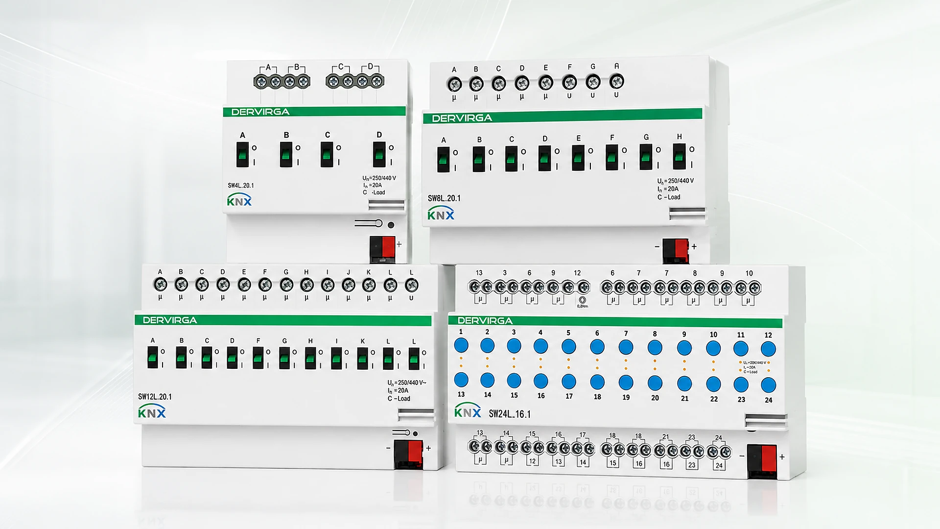 SW Series KNX Switch Actuators 1 DERVIRGA SW Series 4-, 8-, 12- and 24-channel KNX switch actuators