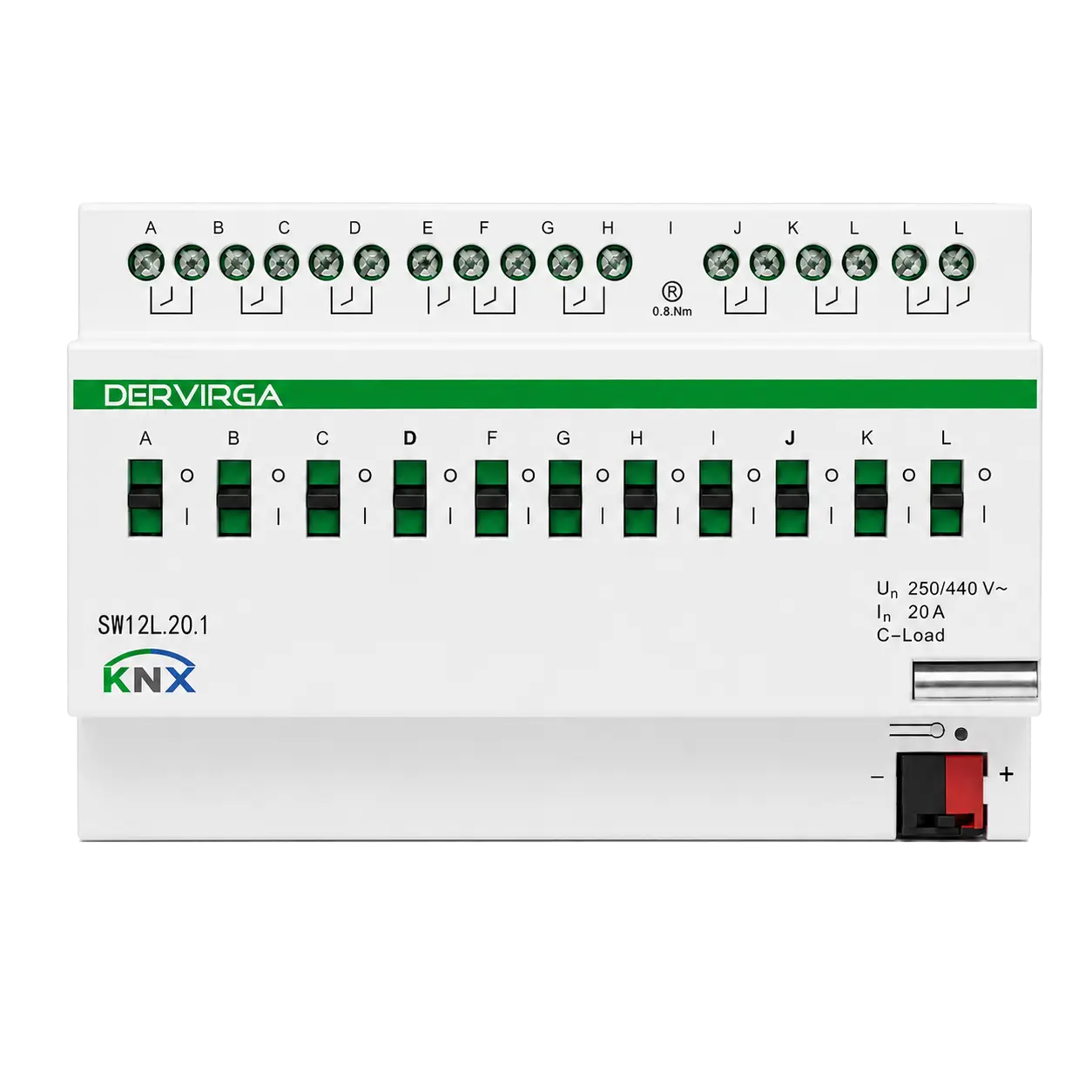 SW Series KNX Switch Actuators 4 dervirga sw12l 20 1 12 channel 20a knx switch actuator front SW Series KNX Switch Actuators SW SERIES KNX Switch Actuators
