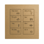 K600 8-button KNX metal smart switch panel in brushed gold finish