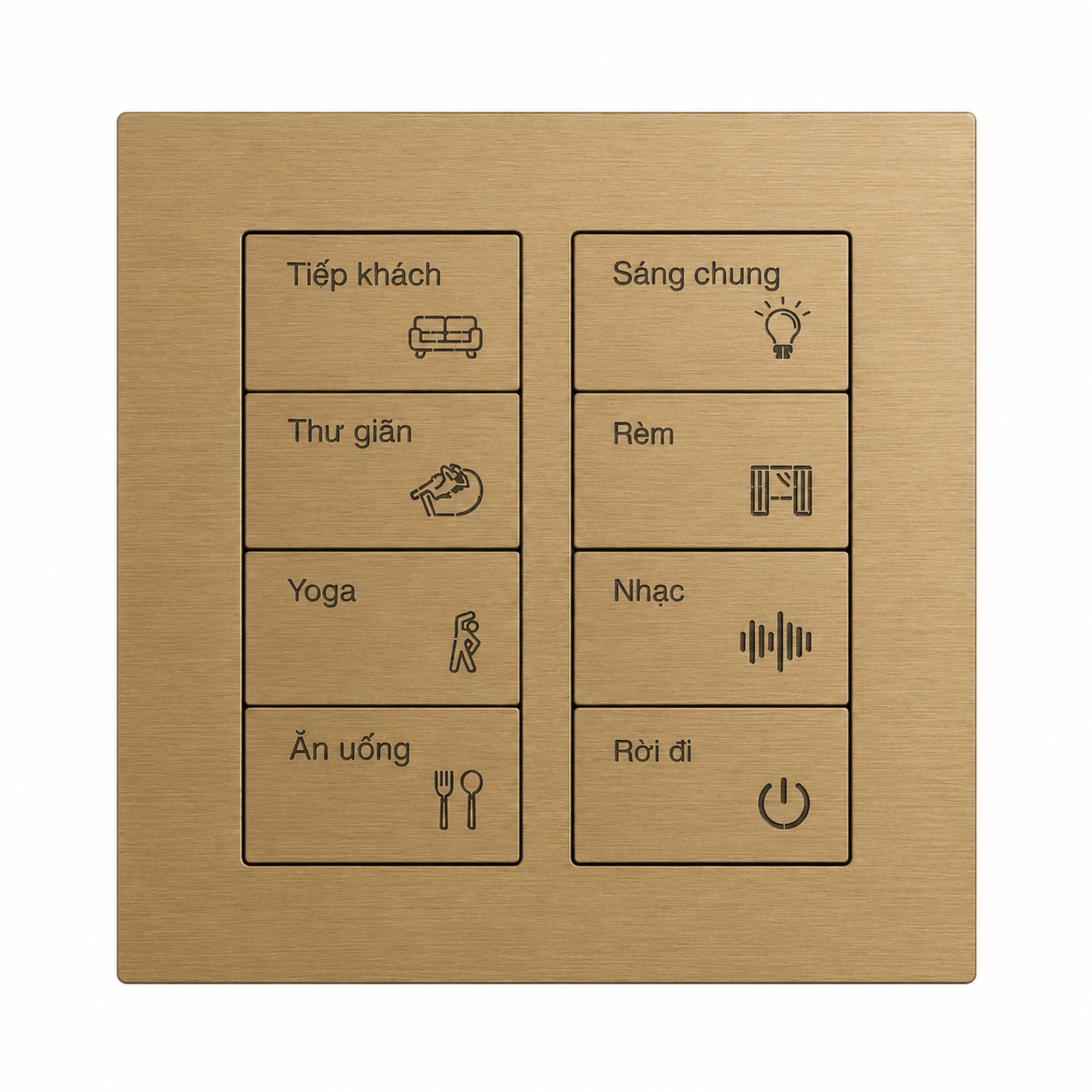 KNX Smart Switch Panels 8 K600 metal KNX smart switch panel with customized button labels
