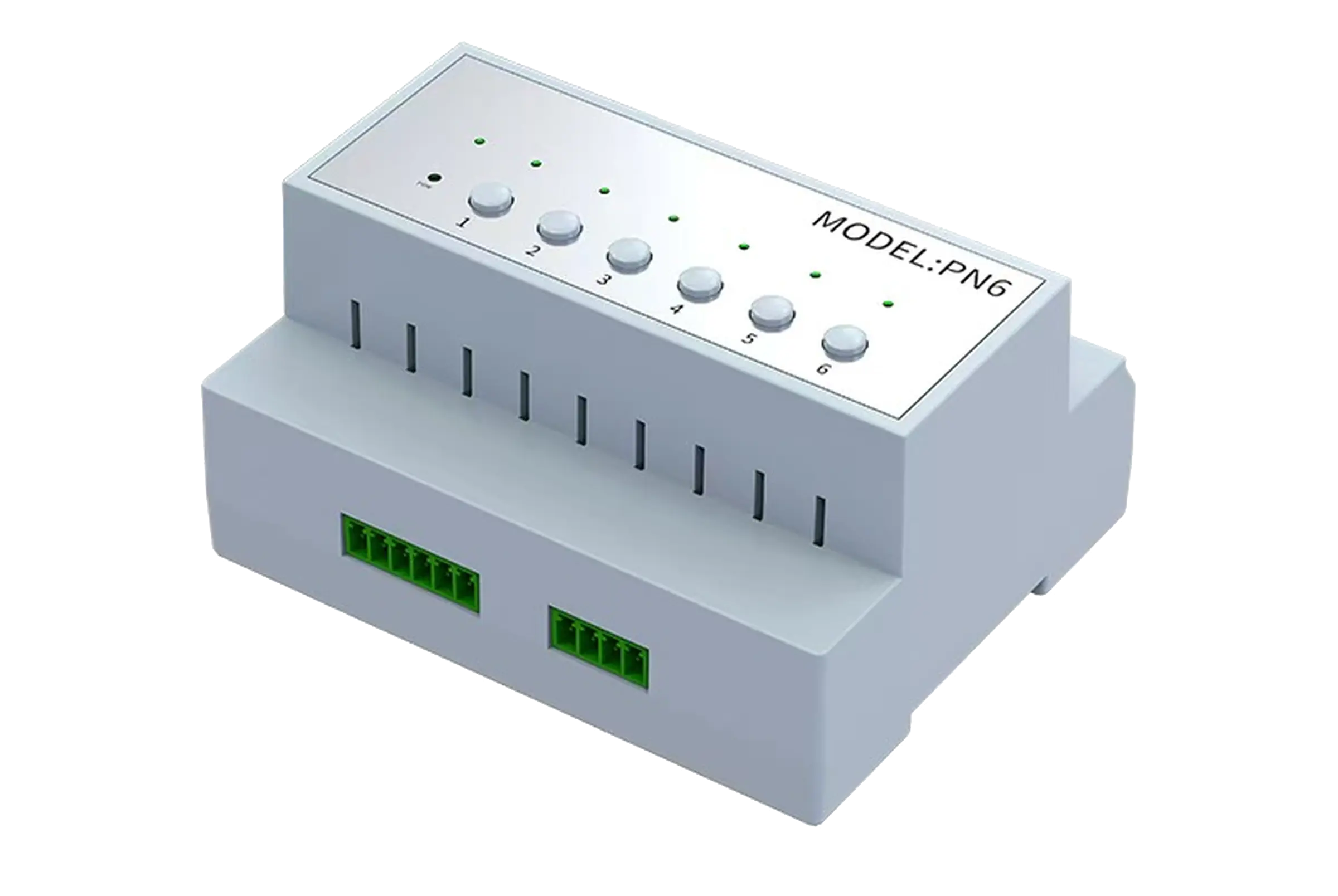 Zigbee Relays & Control Modules 3 PN6 six-channel Zigbee control module for DIN rail installation