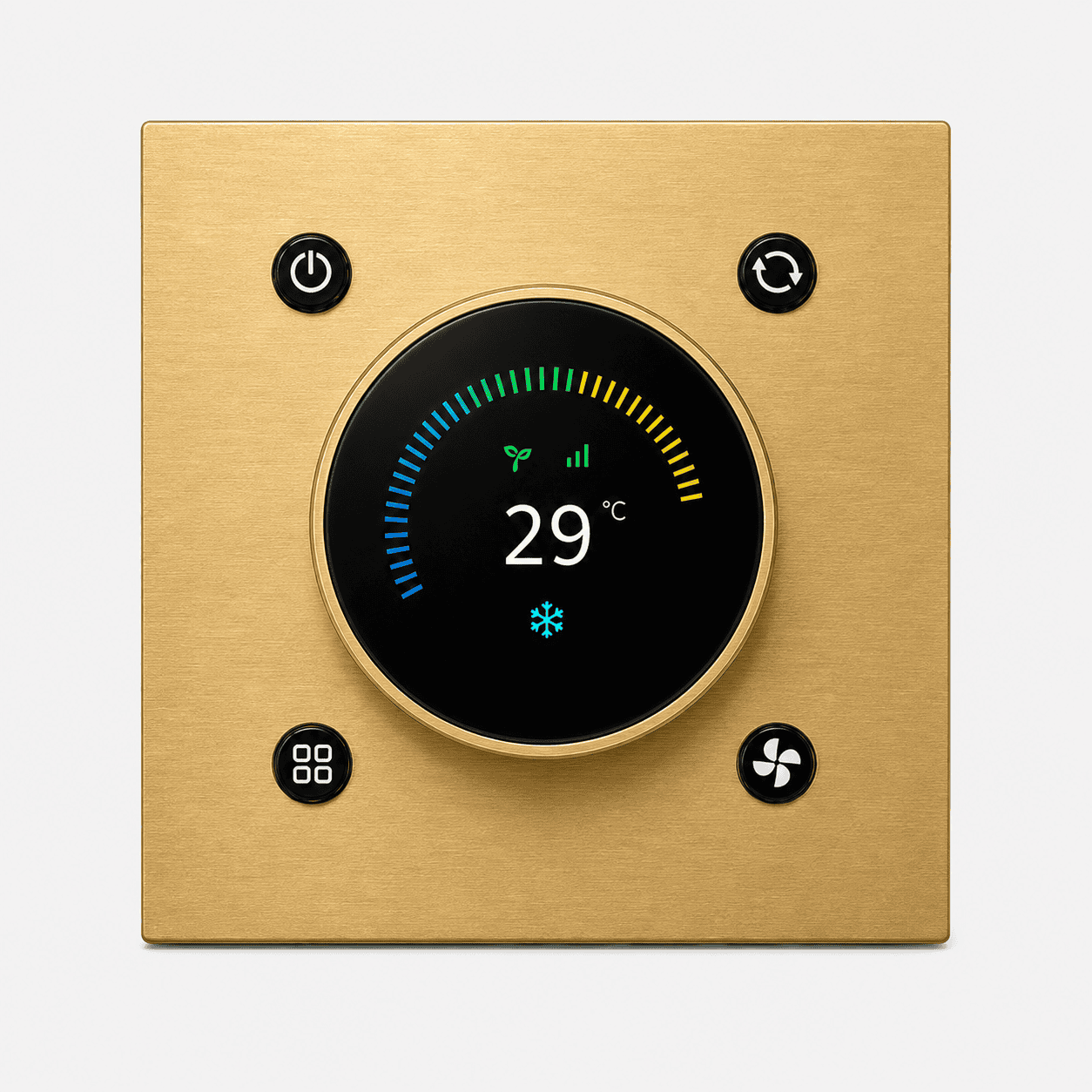 KNX Thermostats & Room Control 1 T8-3IN1-KNX-KNOB-T rotary KNX thermostat with diagonal buttons