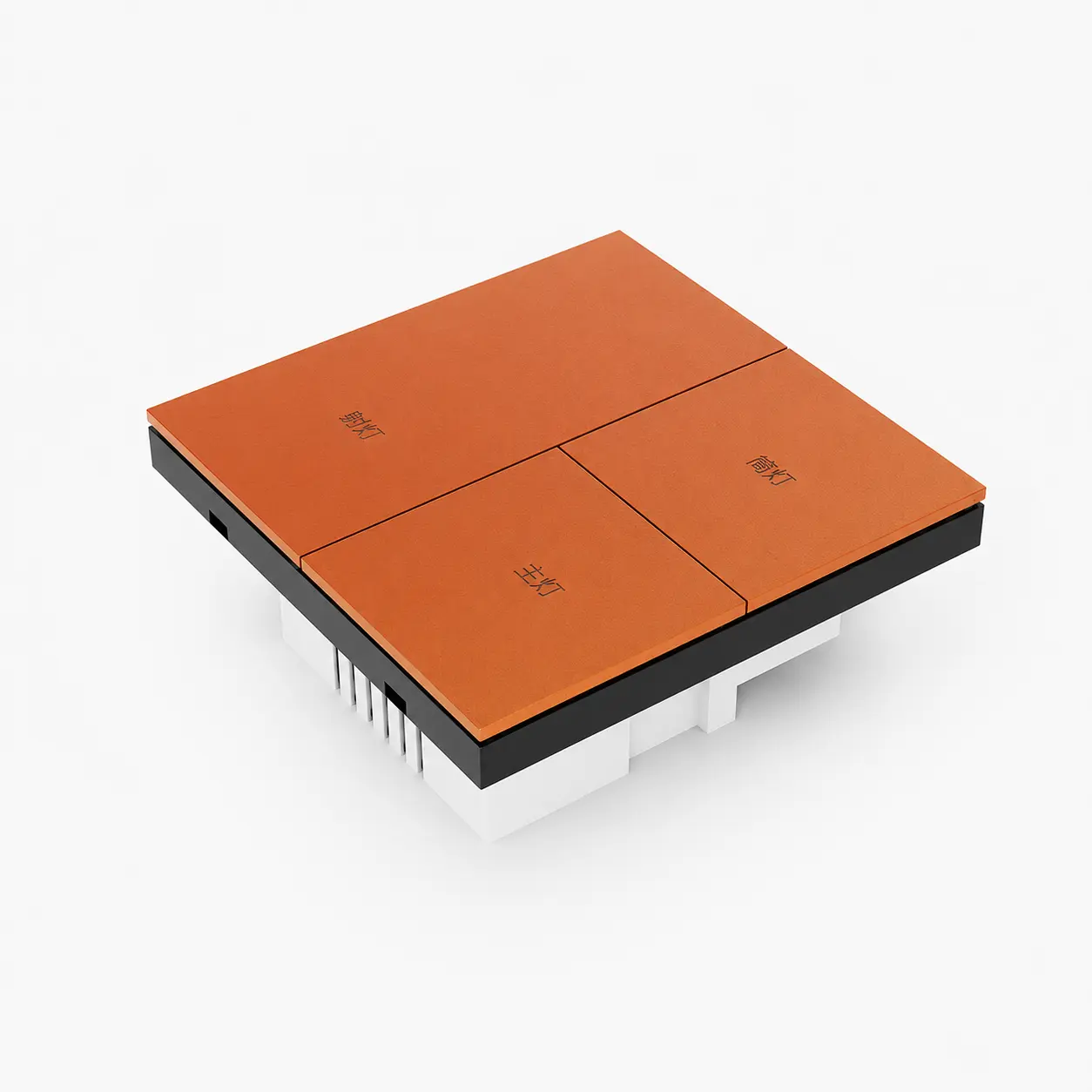 ZM08 Tuya Zigbee four-button metal smart switch panel in orang