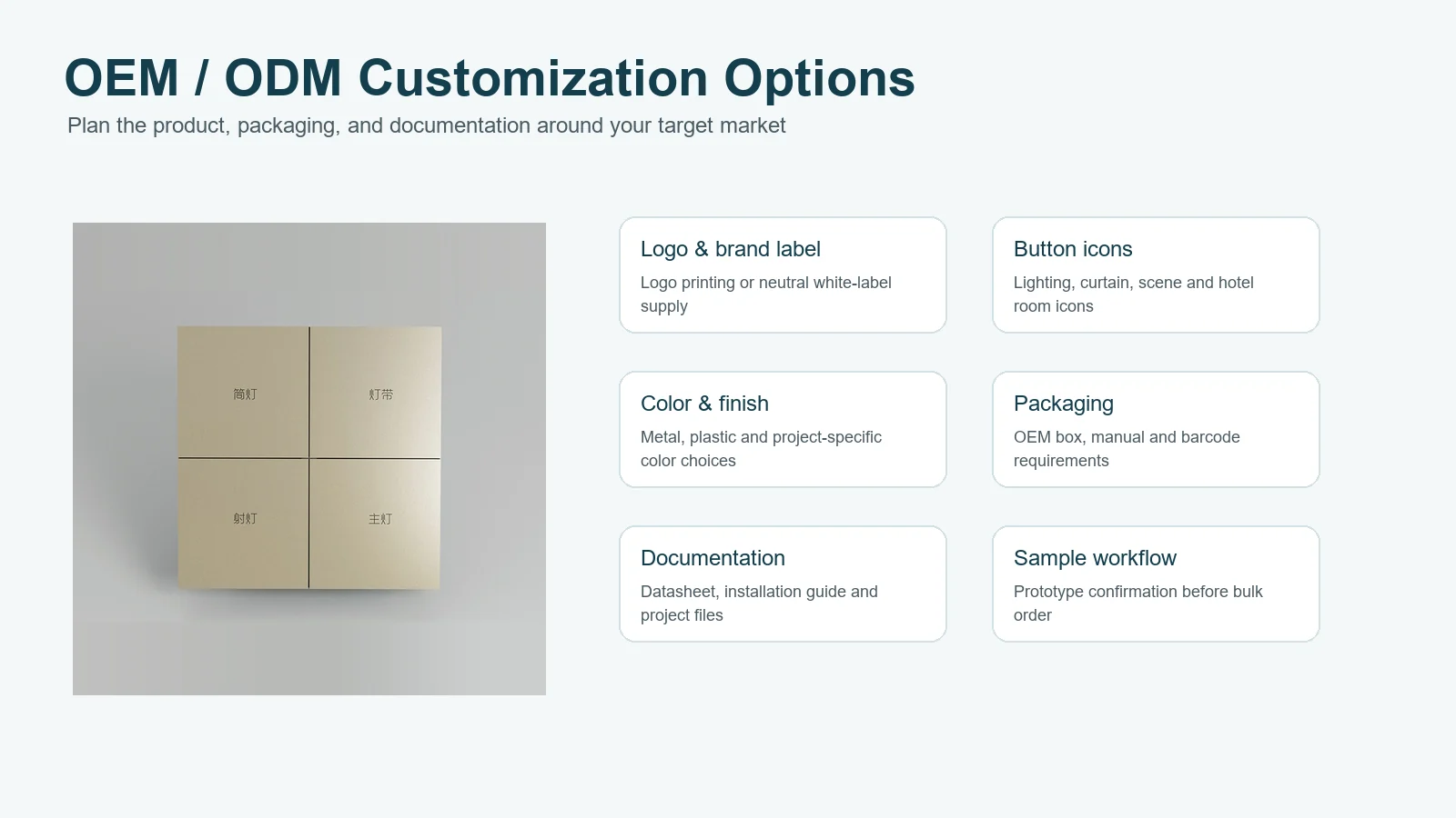 OEM customization options for Tuya Zigbee smart switch panels