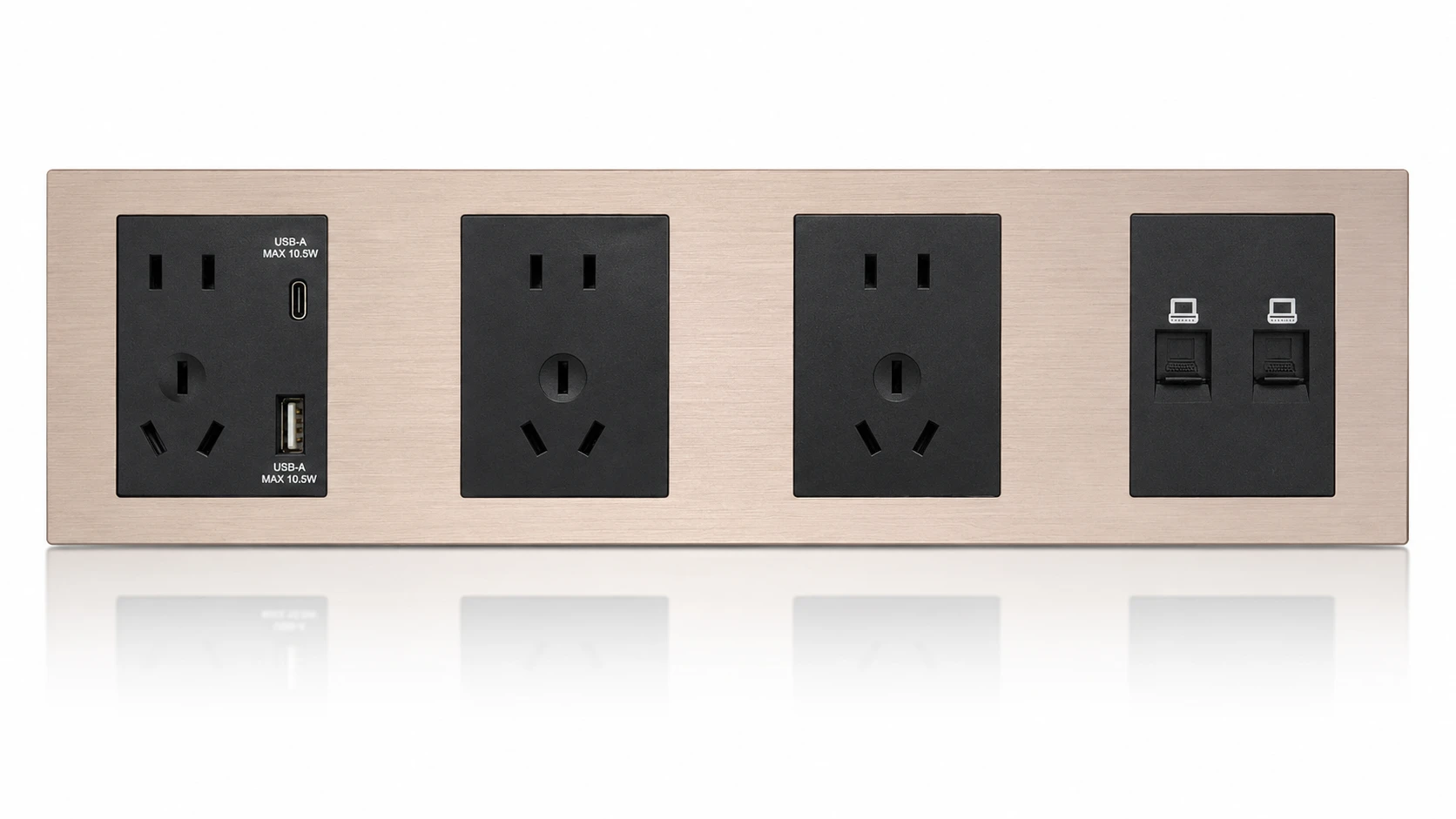 Metal data and low-voltage matching wall panel