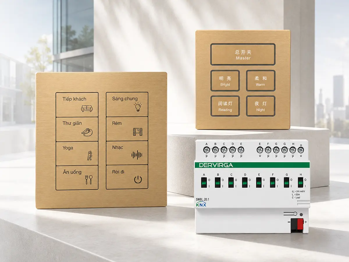 KNX smart switches and building automation control modules for professional projects