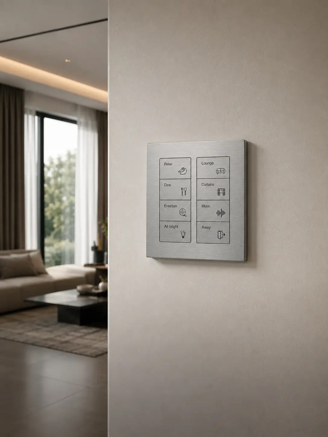 K600 KNX Metal Smart Switch Panel Series 8 K600 KNX metal smart switch panel for apartments and residential projects