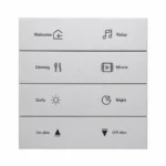 K900 KNX metal smart switch panel with 8-button layout in sandblasted white finish